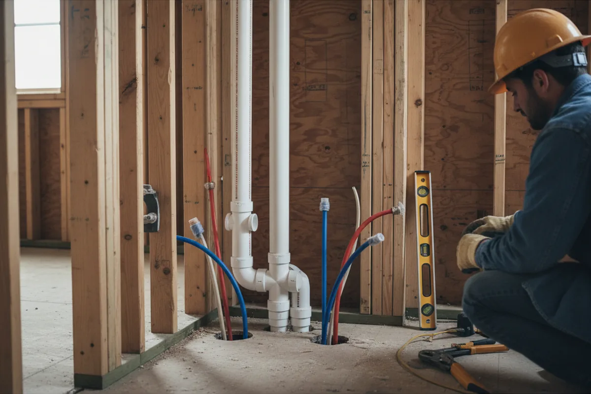 Drain and supply rough-in during Sump Pump Repair in Maypearl